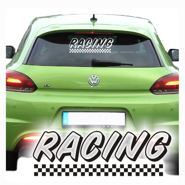 Racing Flag Auto Aufkleber Sticker Schriftzug A823