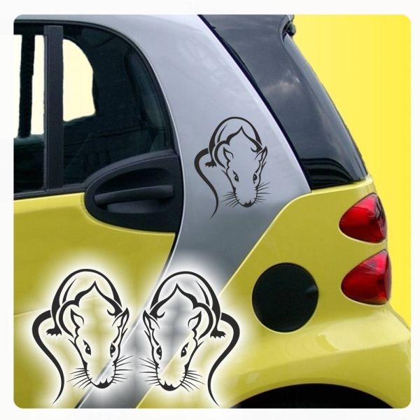 Autoaufkleber Ratte Ratten Maus Mäuse 2er SET Auto Aufkleber Sticker A852