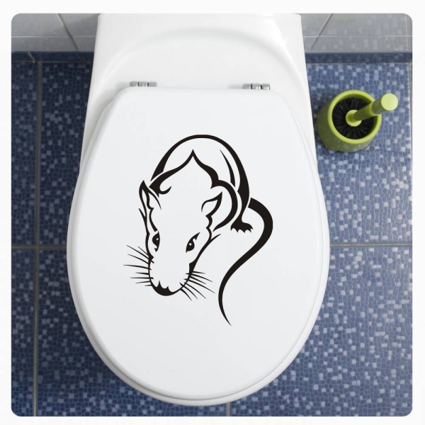 Ratte Maus WC Deckel Aufkleber Wandtattoo Gothic Badezimmer TDA012