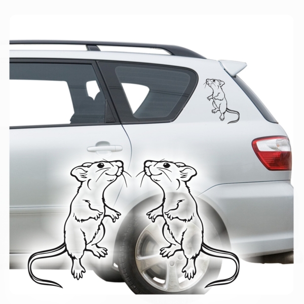 2er Set Maus Ratte Autoaufkleber Autotattoo Sticker A3016