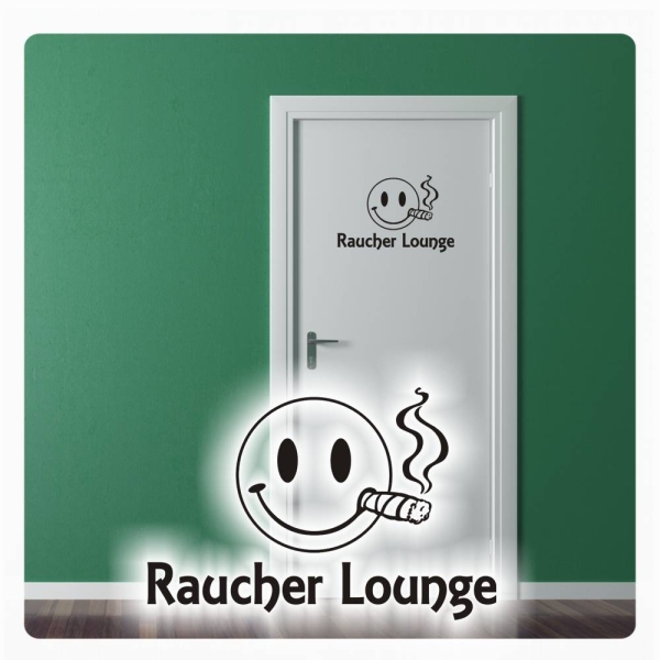 Raucher Lounge Wandtattoo Türaufkleber Wandaufkleber T034
