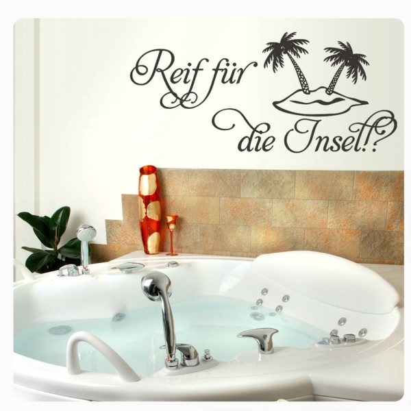 Wandtattoo Reif für die Insel!? Wandaufkleber Badezimmer W1305