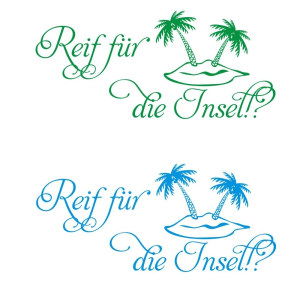 Wandtattoo Reif für die Insel!? Wandaufkleber Badezimmer W1305