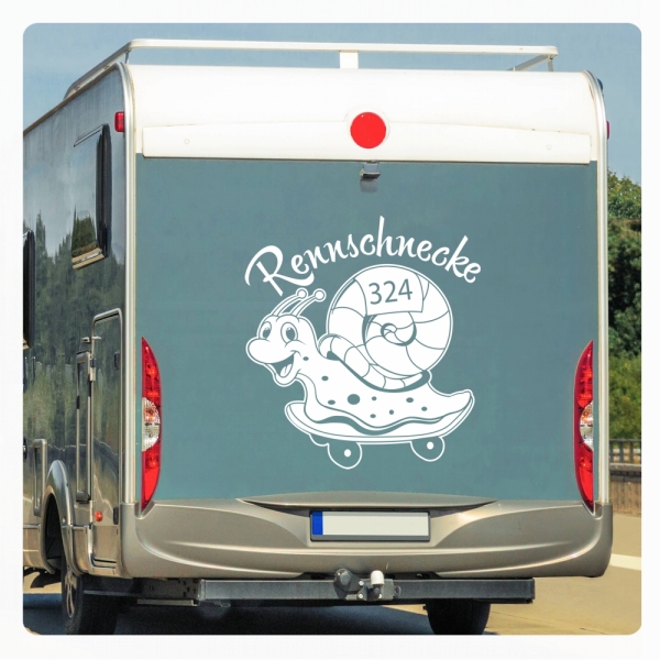 Schnecke Rennschnecke Wohnmobil Auto Aufkleber Tattoo WoMo031