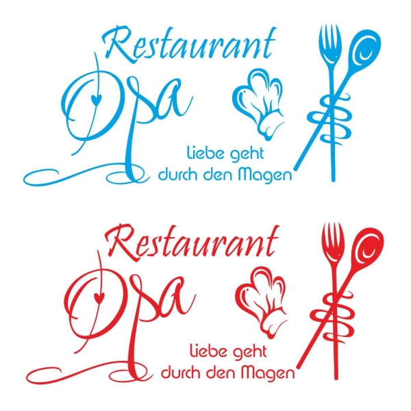 Wandtattoo Restaurant Opa Liebe Wandaufkleber Küche W1051