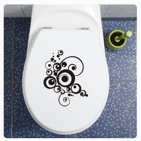 Retro Dots Kreise WC Deckel Aufkleber Toilettendeckel TDA026