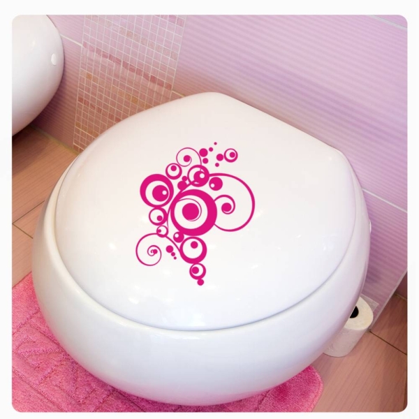 Retro Dots Kreise WC Deckel Aufkleber Toilettendeckel TDA026