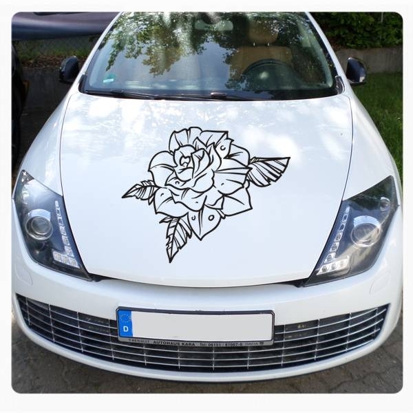 Motorhauben Aufkleber Rose Rosen Autoaufkleber Sticker A634