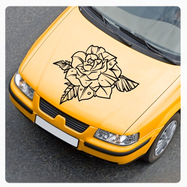 Motorhauben Aufkleber Rose Rosen Autoaufkleber Sticker A634
