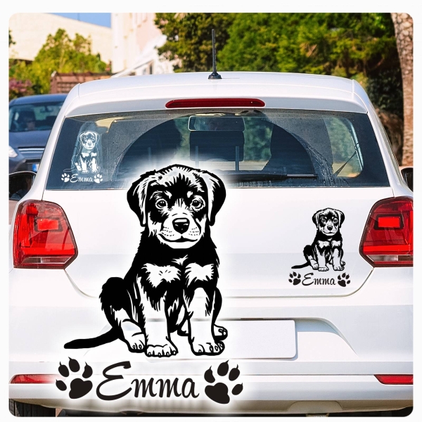 Rottweiler Welpe Name Pfoten Autoaufkleber Auto Aufkleber Sticker A877