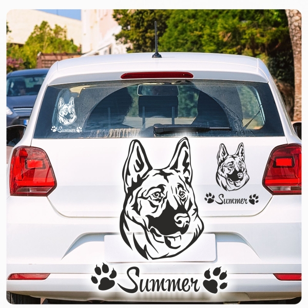 Hundeaufkleber Deutscher Schäferhund Wunschname Hunde Aufkleber Sticker A286