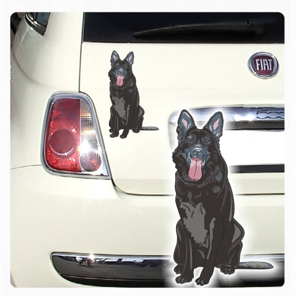 Autoaufkleber Deutscher Schäferhund schwarz Auto Aufkleber Hunde Digitaldruck DA176