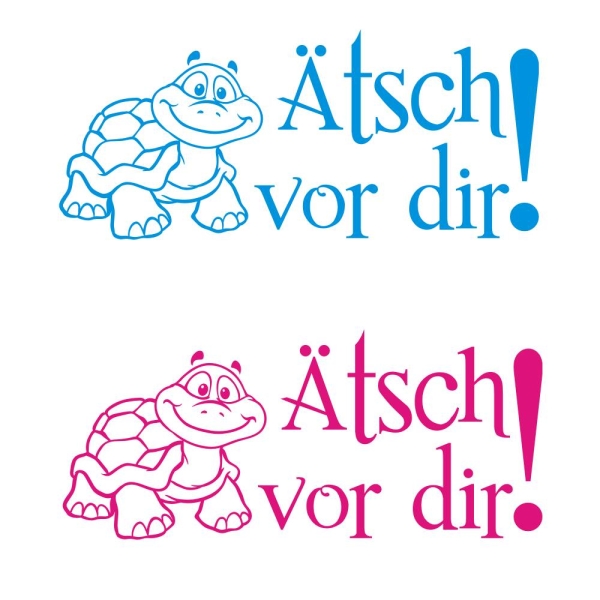 Ätsch vor dir! Wohnmobil Aufkleber Wohnwagen Caravan Turtle Schildkröte Sticker WoMo009