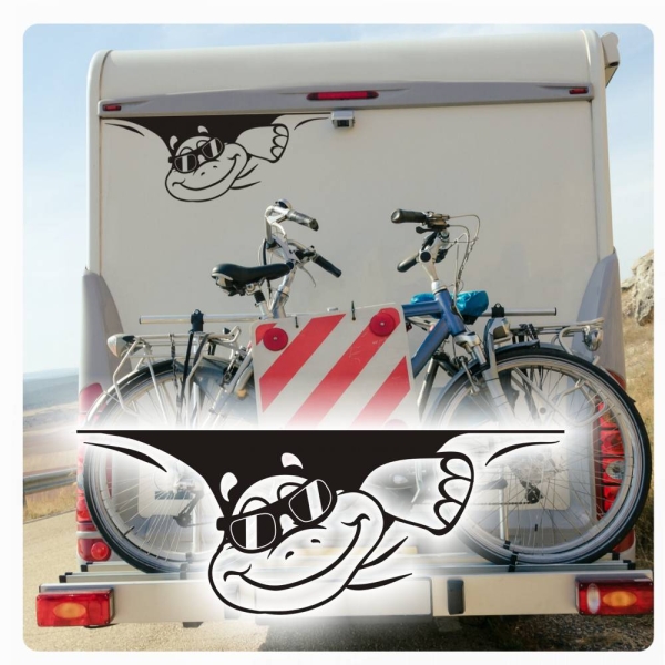 Schildkröte Sticker Aufkleber Autoaufkleber Cool Sonnenbrille Wohnmobil Aufkleber WoMo107