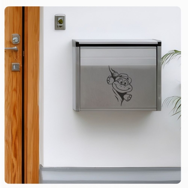Briefkastenaufkleber Schildkröte mit Hut schaut raus Aufkleber Sticker B022