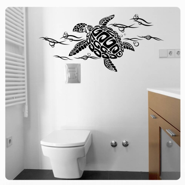 Wandtattoo Badezimmer Schildkröte Turtle Wandaufkleber W1735