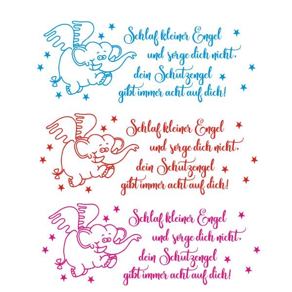 Wandaufkleber Aufkleber Schlaf kleiner Engel und sorge dich nicht Wandtattoo W244