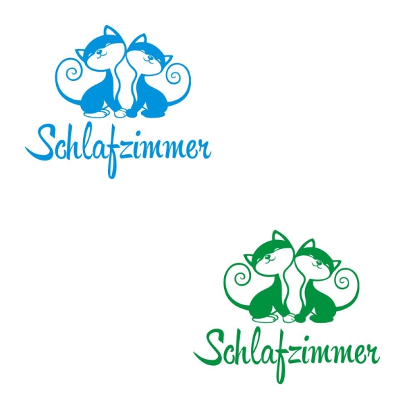 Schlafzimmer Katzen Katzenliebe Wandtattoo Türaufkleber Tür Aufkleber Sticker T808