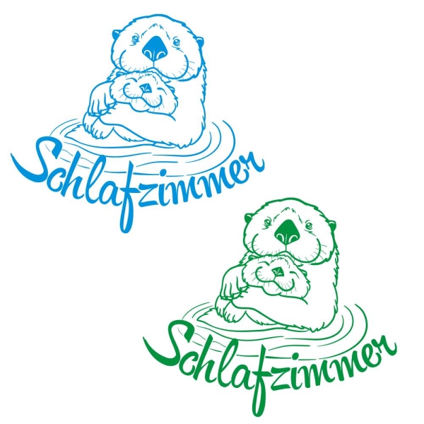 Tür Aufkleber Schlfazimmer Seeotter Wandtattoo Aufkleber Sticker  T856