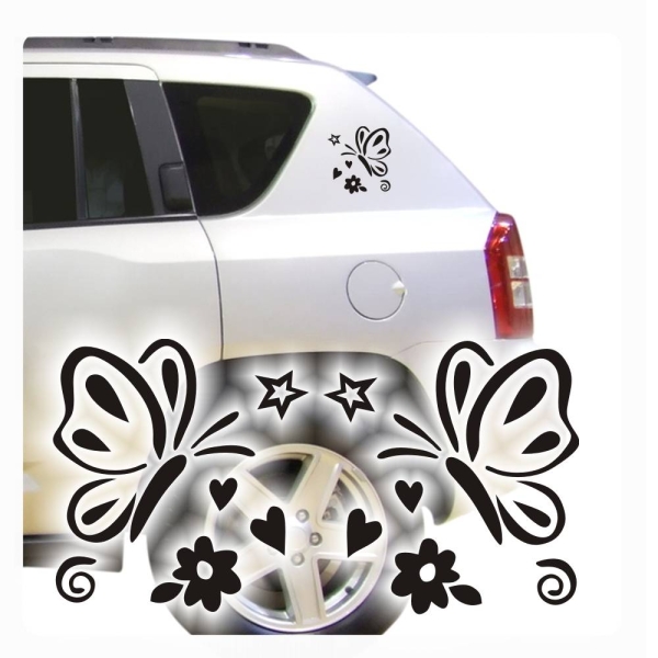 Schmetterlinge Sterne Autoaufkleber Sticker Aufkleber Auto Butterfly A009