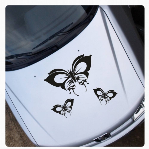 Schmetterlinge Butterfly Autoaufkleber Auto Aufkleber Motorhaube Blumen A090