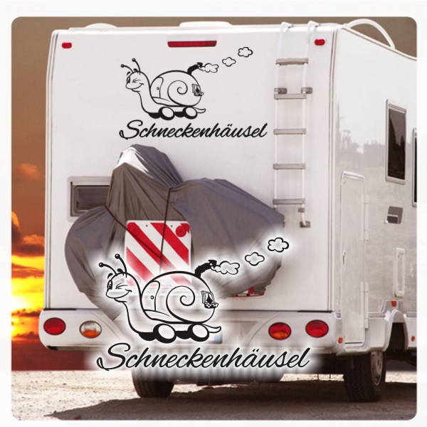 Schneckenhäusel Schneckenhaus Schnecke Wohnmobil Aufkleber Wohnwagen Sticker Caravan WoMo015