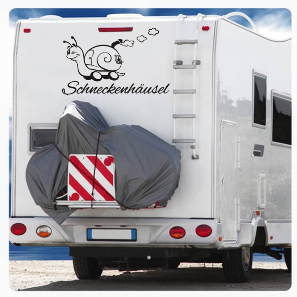 Schneckenhäusel Schneckenhaus Schnecke Wohnmobil Aufkleber Wohnwagen Sticker Caravan WoMo015