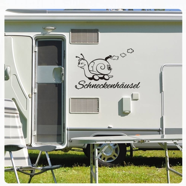 Schneckenhäusel Schneckenhaus Schnecke Wohnmobil Aufkleber Wohnwagen Sticker Caravan WoMo015