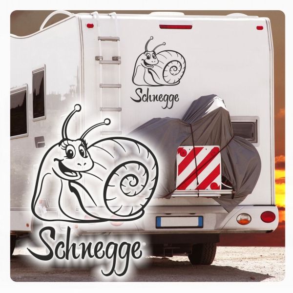 Schnegge Schnecke lustig Wohnmobil Aufkleber Wohnwagen Sticker WoMo190