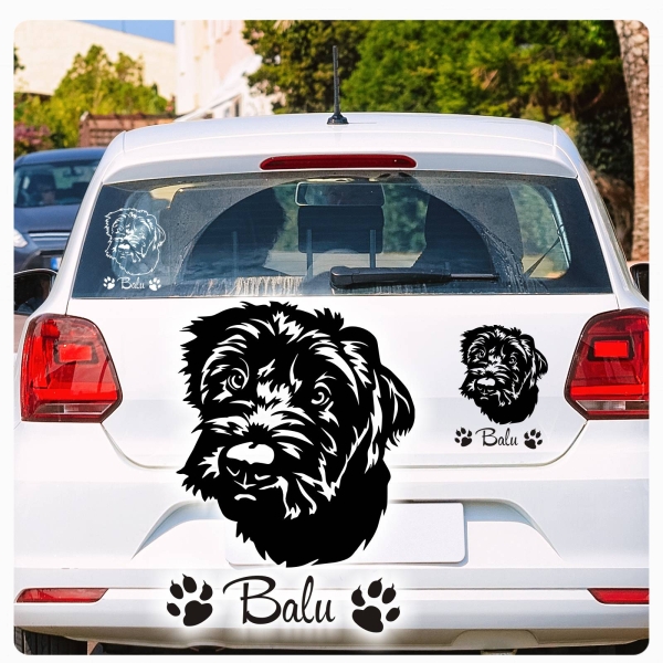 Schnoodle Name Pfoten Autoaufkleber Auto Aufkleber Sticker A829