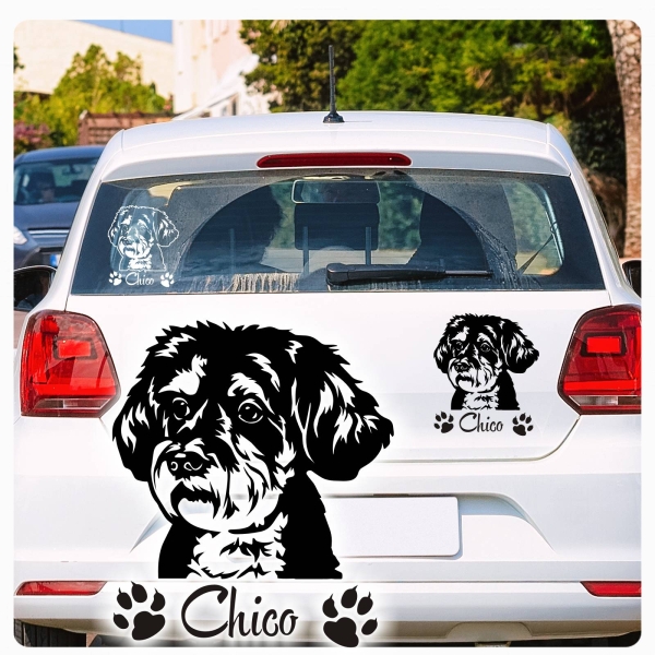 Schnoodle Name Pfoten Autoaufkleber Auto Aufkleber Sticker A847