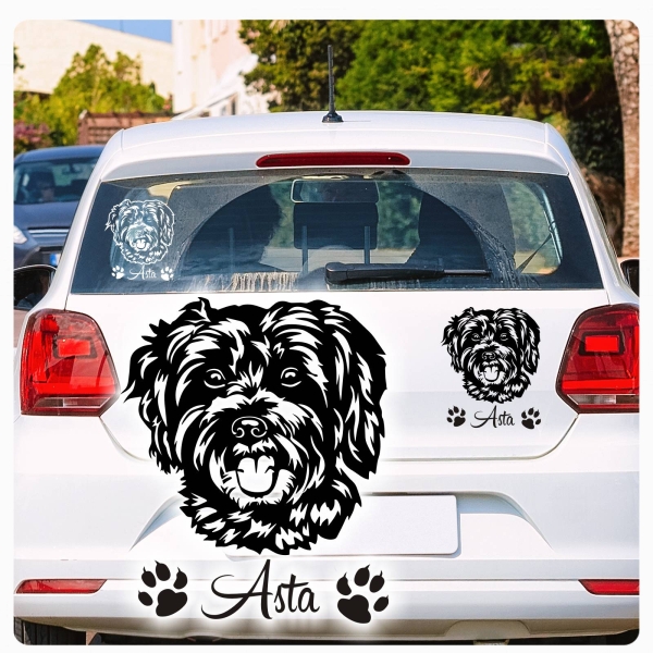 Schnoodle Name Pfoten Autoaufkleber Auto Aufkleber Sticker A849