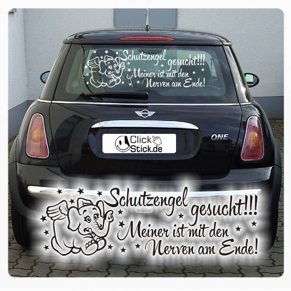 Auto Aufkleber Schutzengel gesucht Elefant Angel Engel Autoaufkleber Sticker clickstick A619