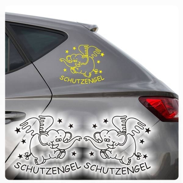 Auto Aufkleber Schutzengel Elefant Angel Engel Autoaufkleber Sticker