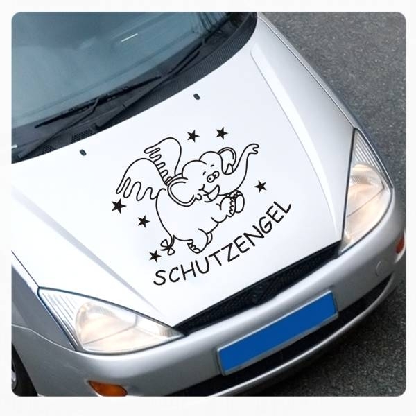 Motorhauben Aufkleber Schutzengel Elefant Angel Engel Autoaufkleber Sticker clickstick A611