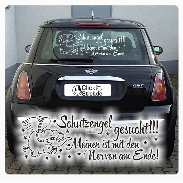 Auto Aufkleber Schutzengel gesucht Elefant Angel Engel Autoaufkleber Sticker clickstick A609