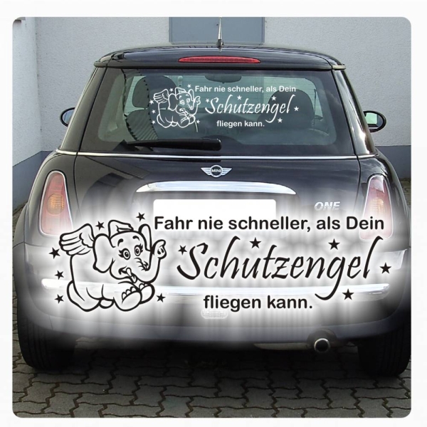 Schutzengel Elefant Auto Aufkleber Engel Sterne Sticker A1177