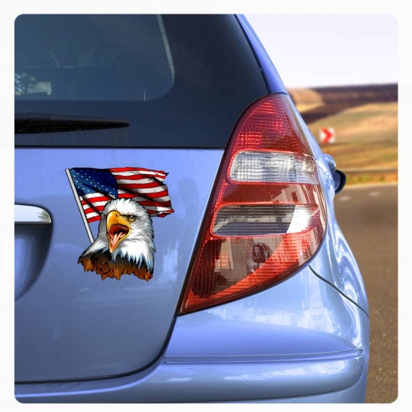 Weißkopfseeadler Auto Aufkleber Adler Amerika Flagge USA Seeadler DA1011