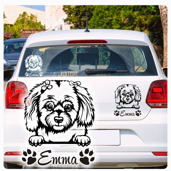 Shih Tzu  Name Pfoten Autoaufkleber Auto Aufkleber Sticker A885