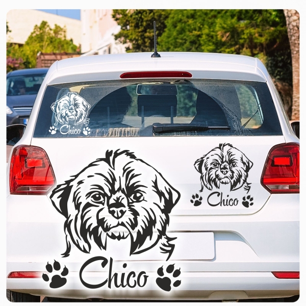 Hundeaufkleber Shih Tzu Wunschname Hunde Aufkleber Sticker A278