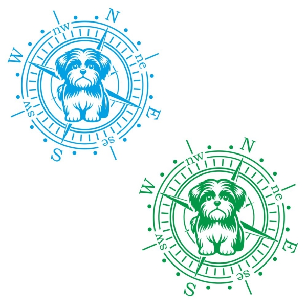 Wohnmobil Aufkleber Shih Tzu Kompass Wohnwagen Caravan Sticker WoMo484