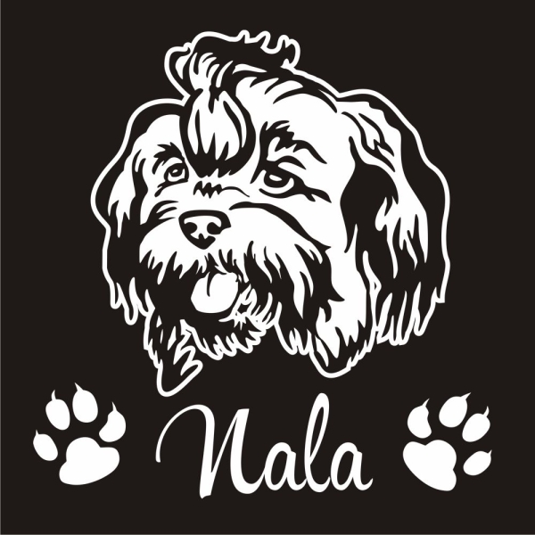 Hundeaufkleber Shih Tzu Name Autoaufkleber A342