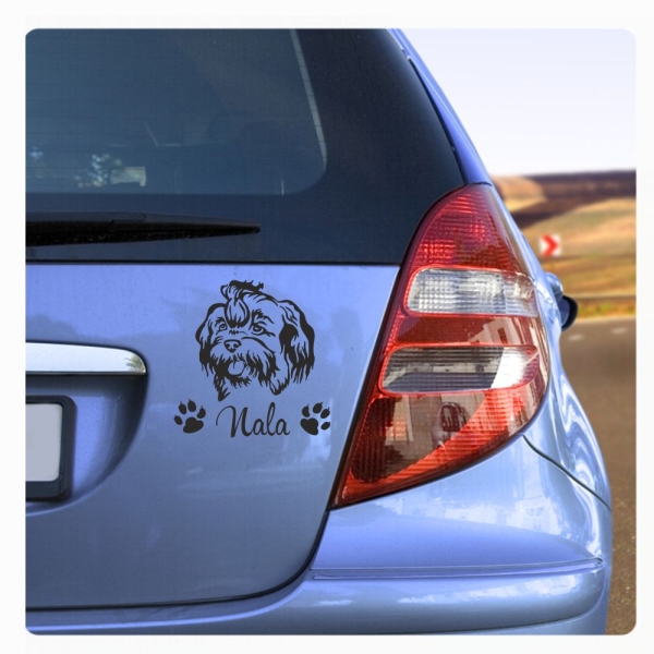 Hundeaufkleber Shih Tzu Name Autoaufkleber A342