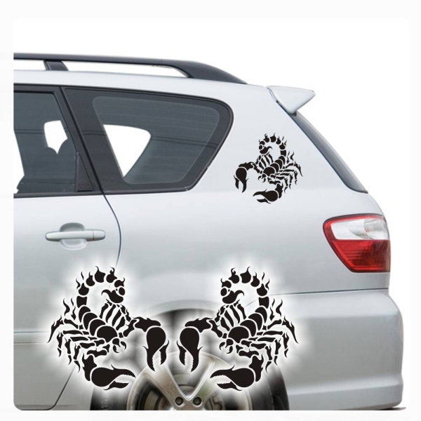 Autoaufkleber Tribal Skorpion Skorpione 2er SET Sticker Aufkleber A4105