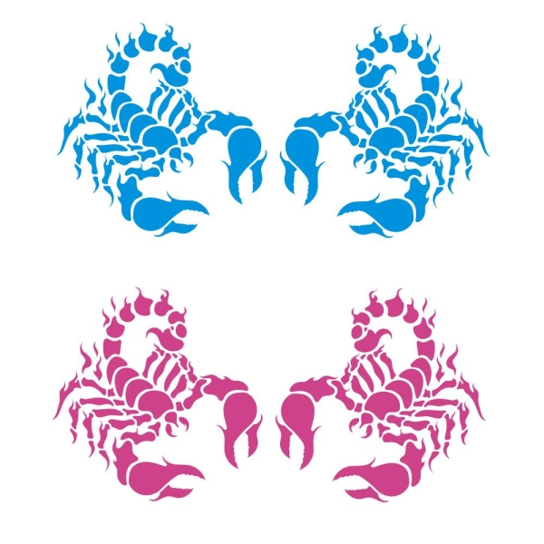 Autoaufkleber Tribal Skorpion Skorpione 2er SET Sticker Aufkleber A4107