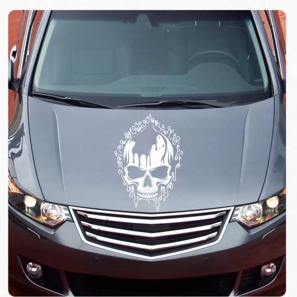 Skull Totenkopf Kleckse Motorhauben Autoaufkleber Auto Aufkleber Sticker A4264