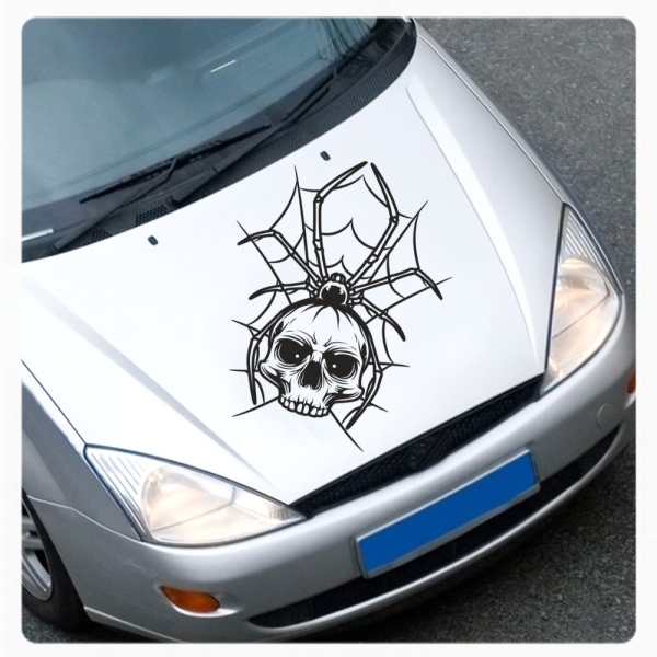 Skull Totenkopf Spinne Spinnennetz Autoaufkleber Auto Aufkleber Sticker A4201