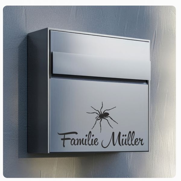 Briefkastenaufkleber Spinne Namen Aufkleber Sticker B010