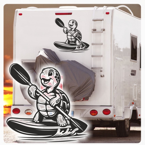 Stand-Up-Paddling Schildkröte Wohnmobil Aufkleber Wohnwagen Caravan Wohnwagen Sticker WoMo417