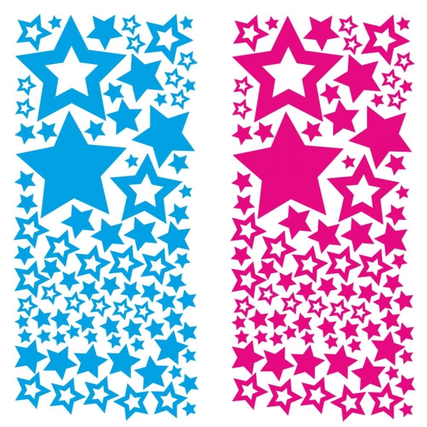 Sterne Stars SET Wandtattoo Wandaufkleber Sticker W008